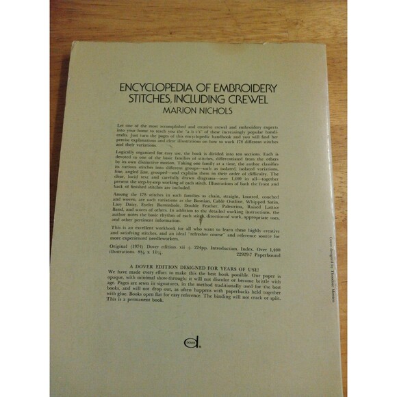 Encyclopedia of Embroidery Stitches, Including Crewel [Dover Crafts: Embroidery - Picture 2 of 2
